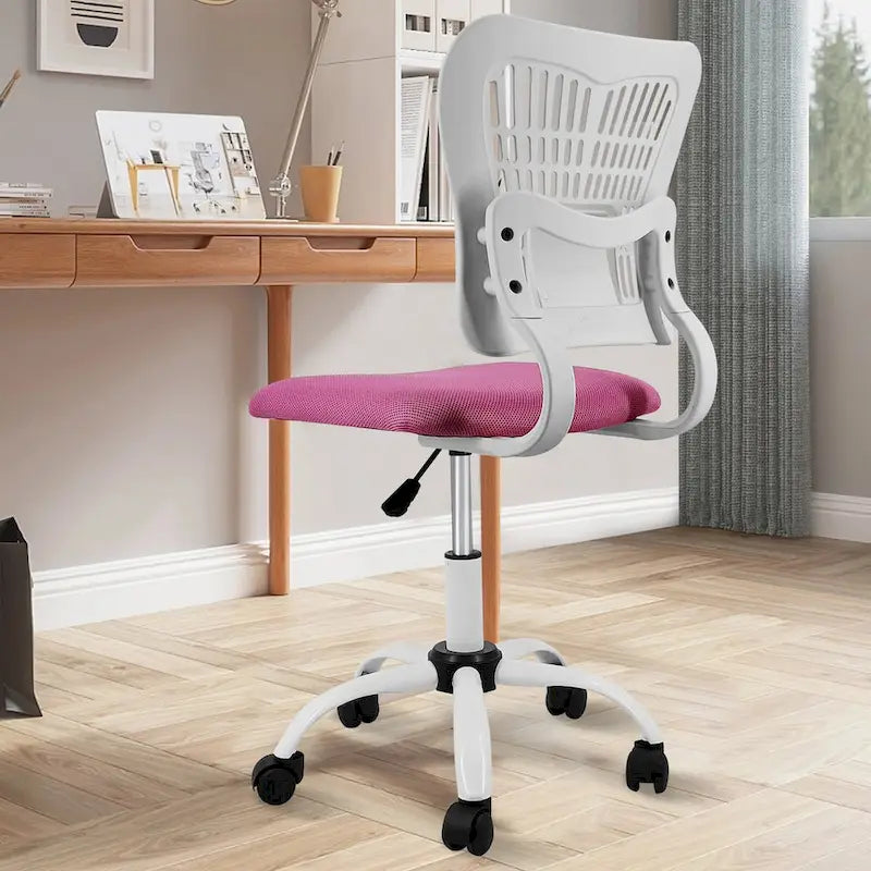 Biały / czarny / szary – Krzesło biurowe bez podłokietników z siatką – Regulacja wysokości, Pojedyncze