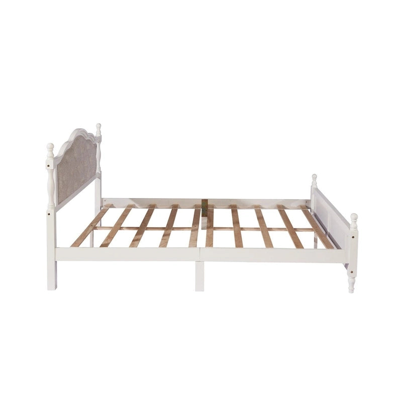 Tapicerowany zagłówek White/Cherry, łóżko podwójne typu Queen, 2 osoby