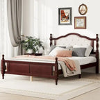 Tapicerowany zagłówek White/Cherry, łóżko podwójne typu Queen, 2 osoby